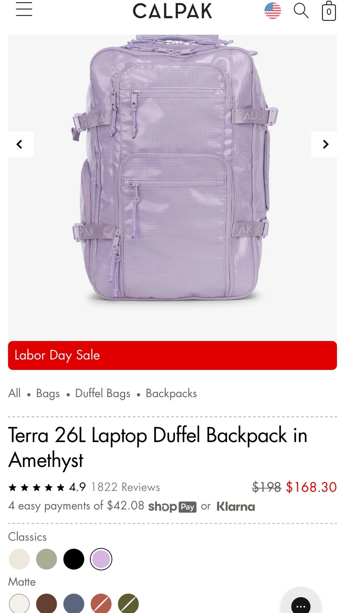My favorite Travel backpack is on sale! The Terra 26 liter backpack by Calpak is 15% off in the Labor Day Sale. 

#LTKTravel #LTKSaleAlert