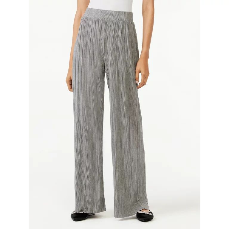 Scoop Women's Crinkle Wide Leg Pants - Walmart.com | Walmart (US)