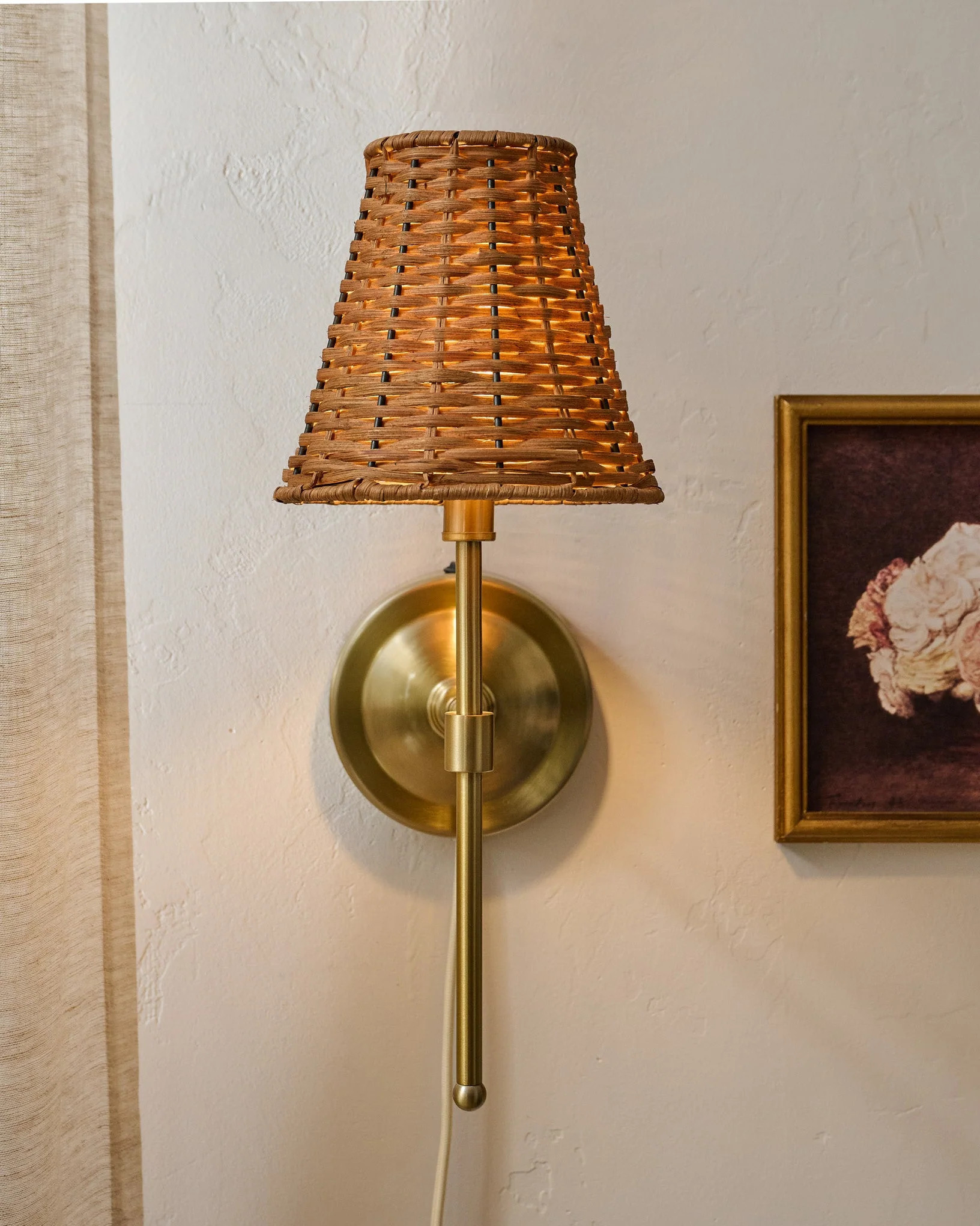 Rattan Plug-In Wall Sconce | Magnolia