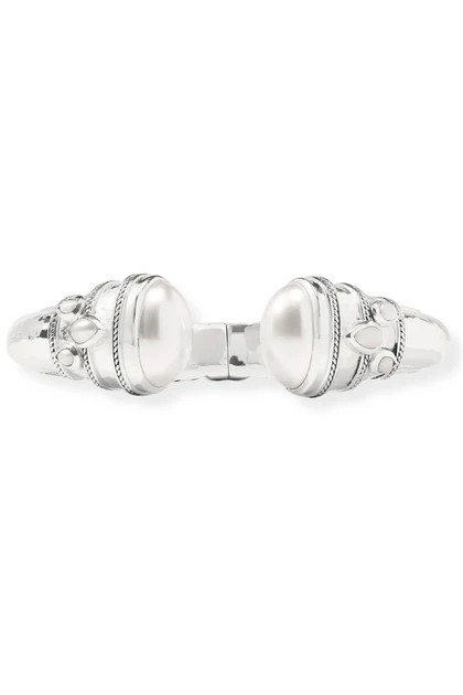 Julie Vos Cannes Pearl Silver Cuff Bracelet | The Willow Tree