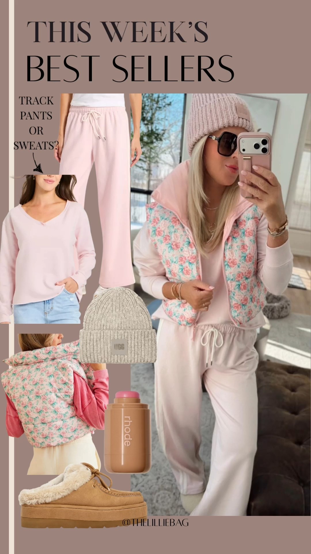 Best seller matching set! 

Sweatpants or track pants!? Monday OOTD! This target set is a must! Also my floral vest is Amazon! Adorable! 💕🤍#LTKFindsUnder50 

#LTKgrwm #LTKootd #LTKActive