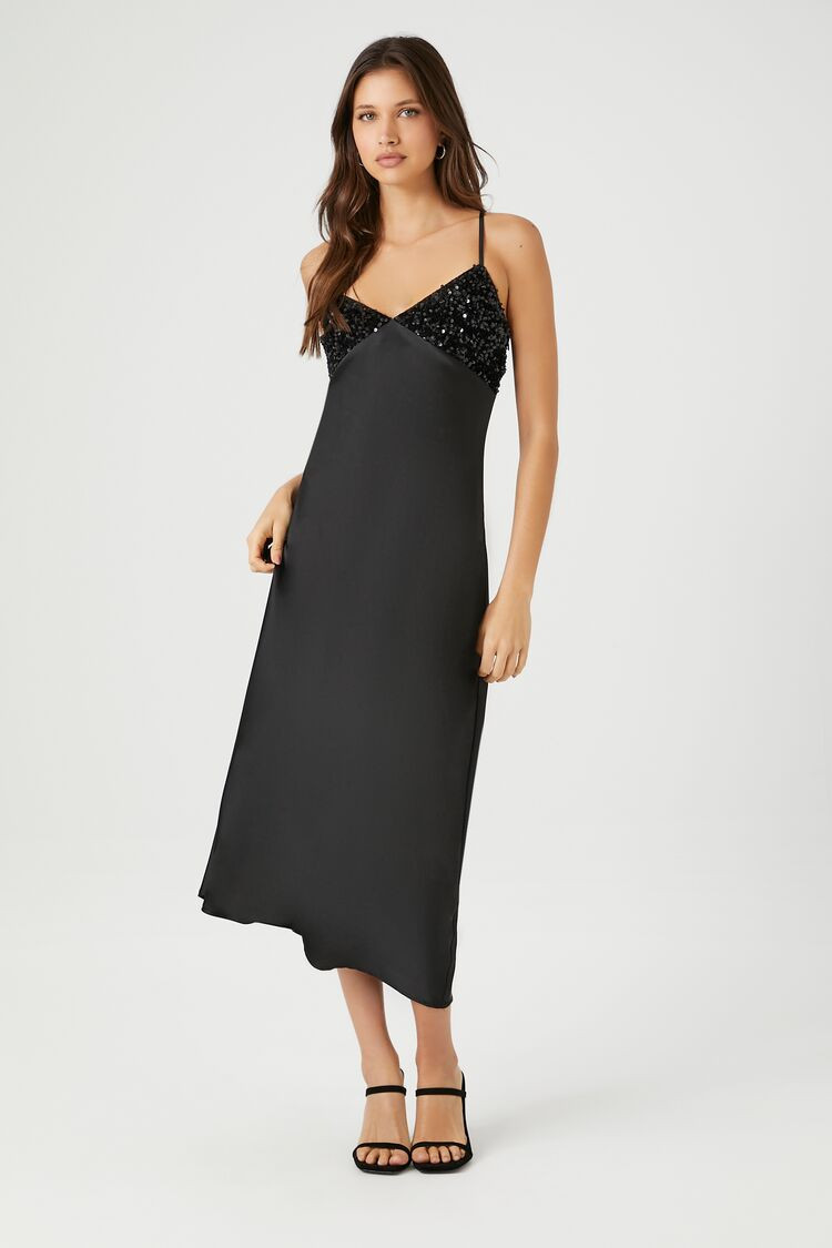 Sequin Satin Midi Slip Dress | Forever 21 | Forever 21 (US)