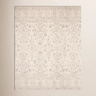 Aden Floral Handmade Hooked Wool Ivory/ Brown/Grey Area Rug | Wayfair North America