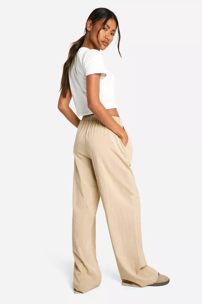 Nylon Wide Leg Pants | boohoo (US & Canada)