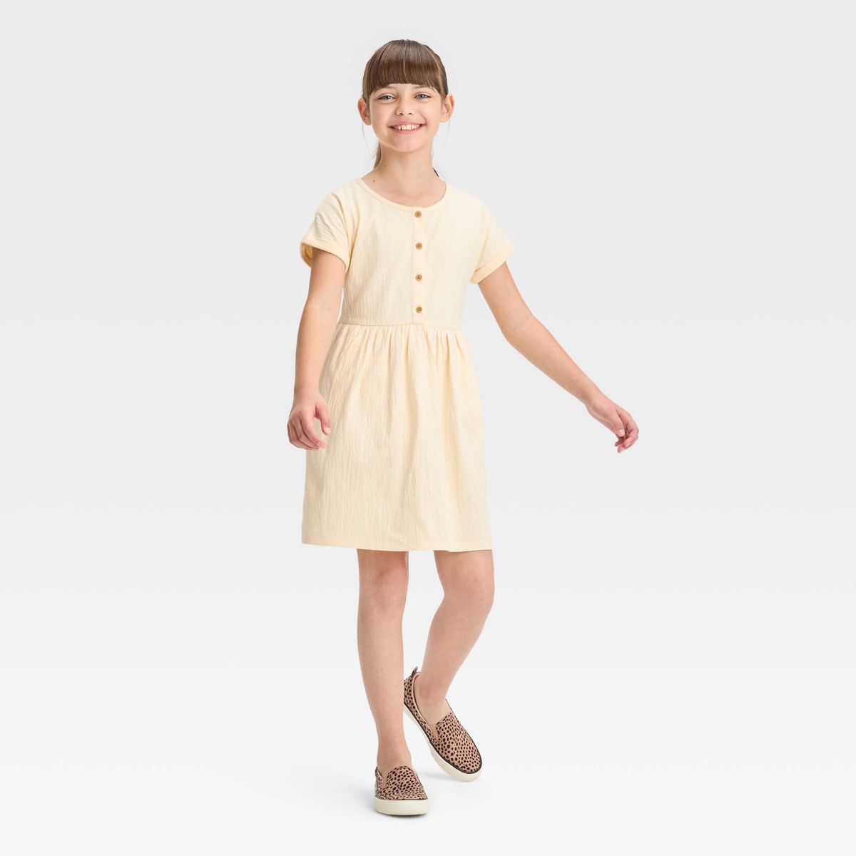 Girls' Short Sleeve Rib Knit Dress - Cat & Jack™ | Target