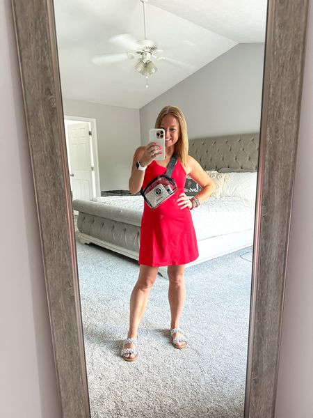 Game day ready ⚾️ 
It’s going to be a hot one so I bought this dress in Cardinals red and bought a few neck fans to keep cool. 
Tennis dress TTS-XS
Shoes TTS-6

#LTKunder100 #LTKunder50 #LTKSeasonal