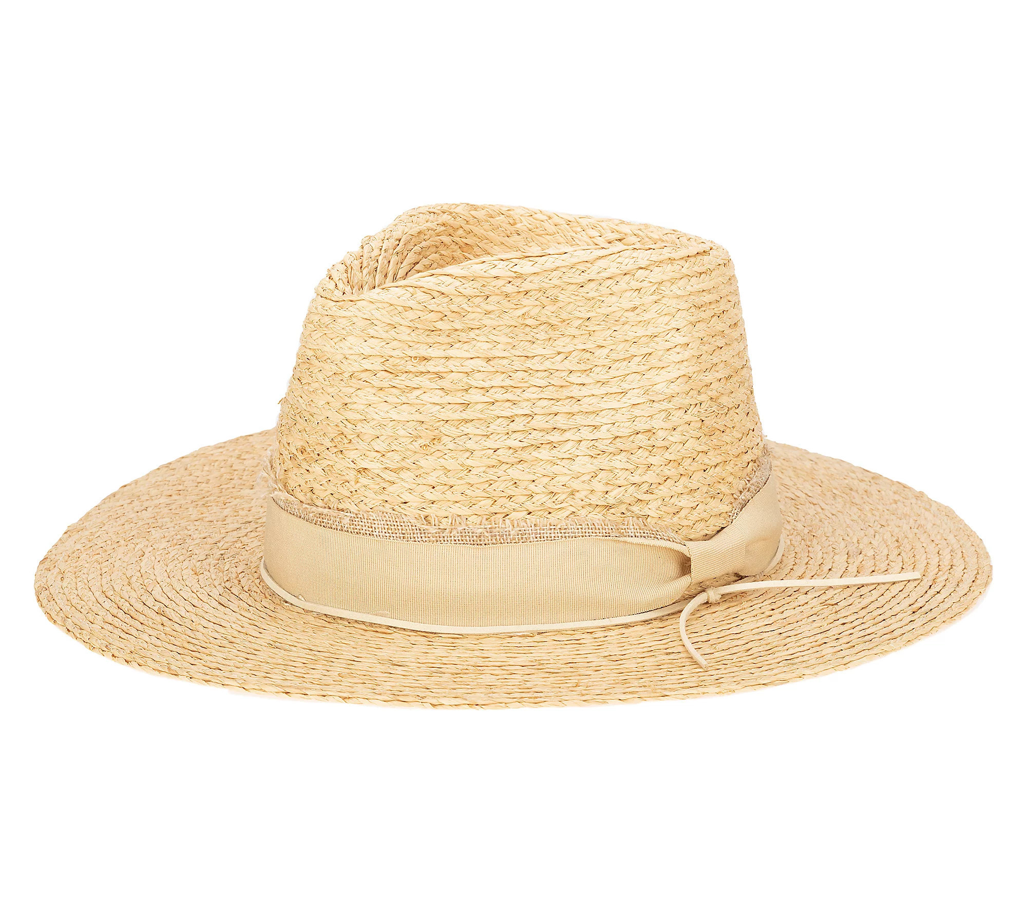 San Diego Hat Co. Raffia Braid Fedora with Mixed Band | QVC
