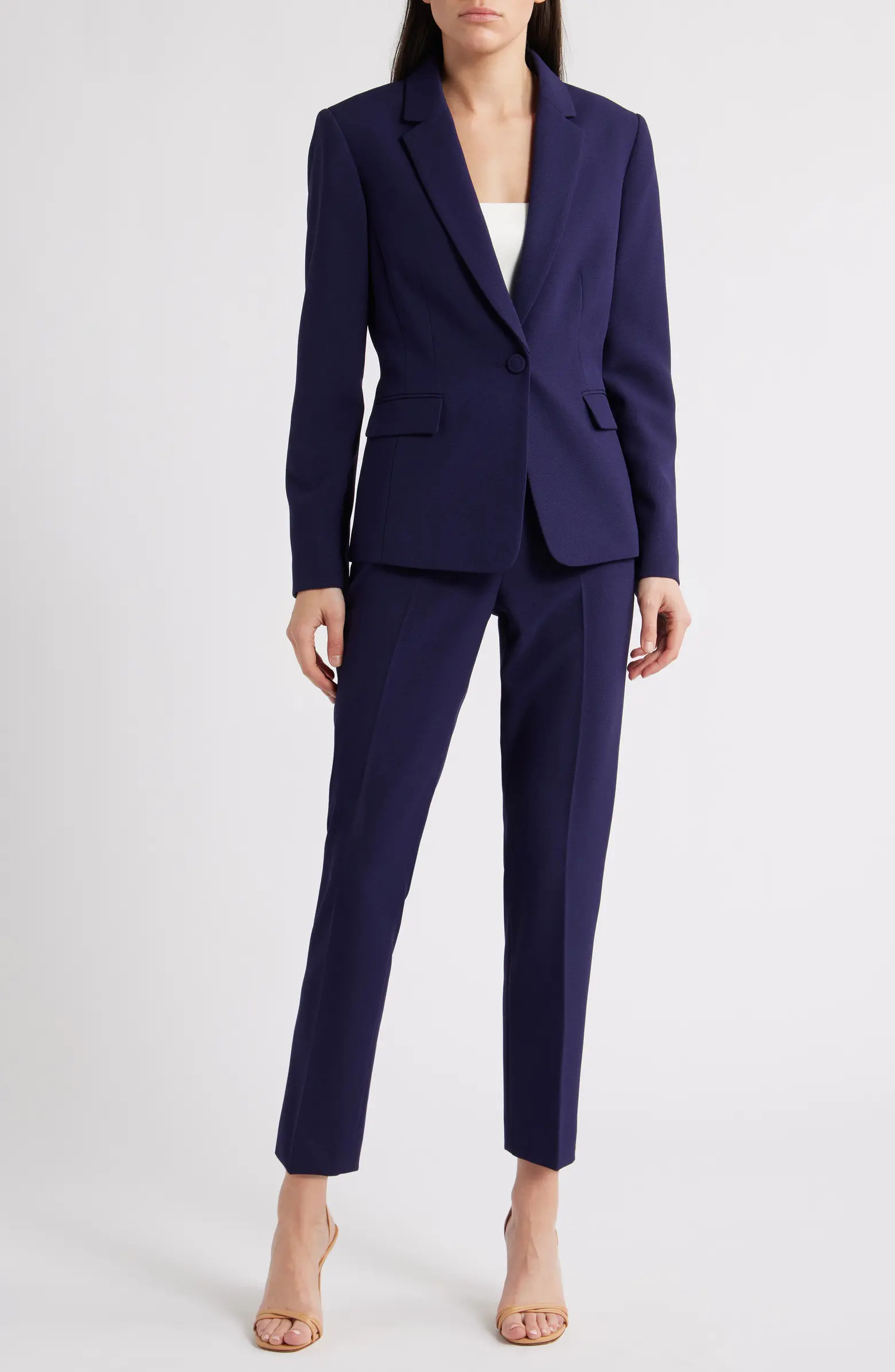 One-Button Crepe Jacket & Pants Set | Nordstrom