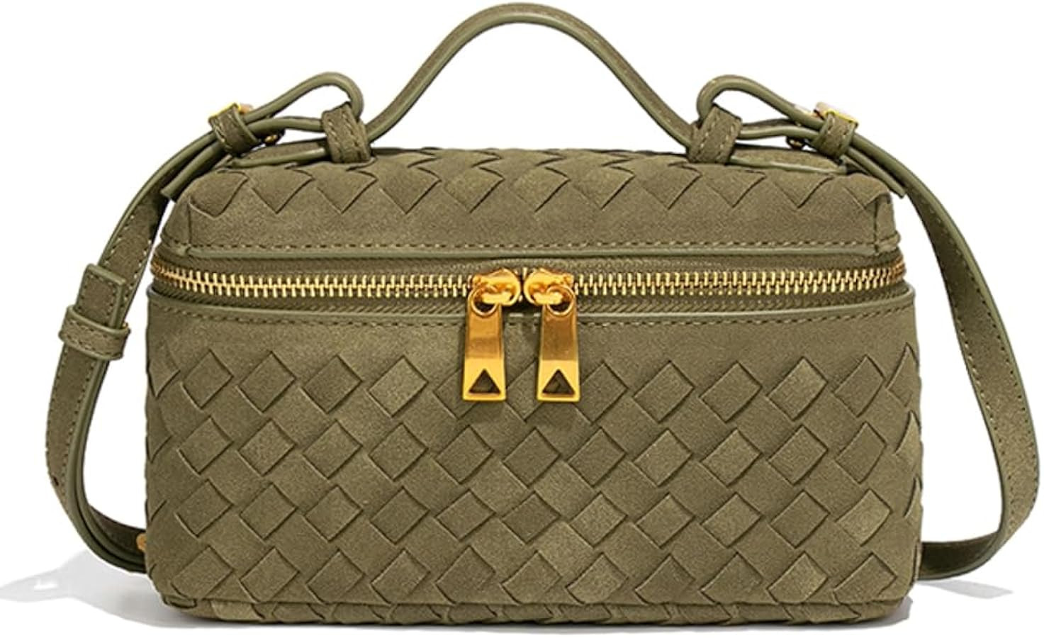 Slouchy Woven Crescent Crossbody Purses Women Square Box Shoulder Bag Mini Suede Tote Hobo Bags H... | Amazon (US)