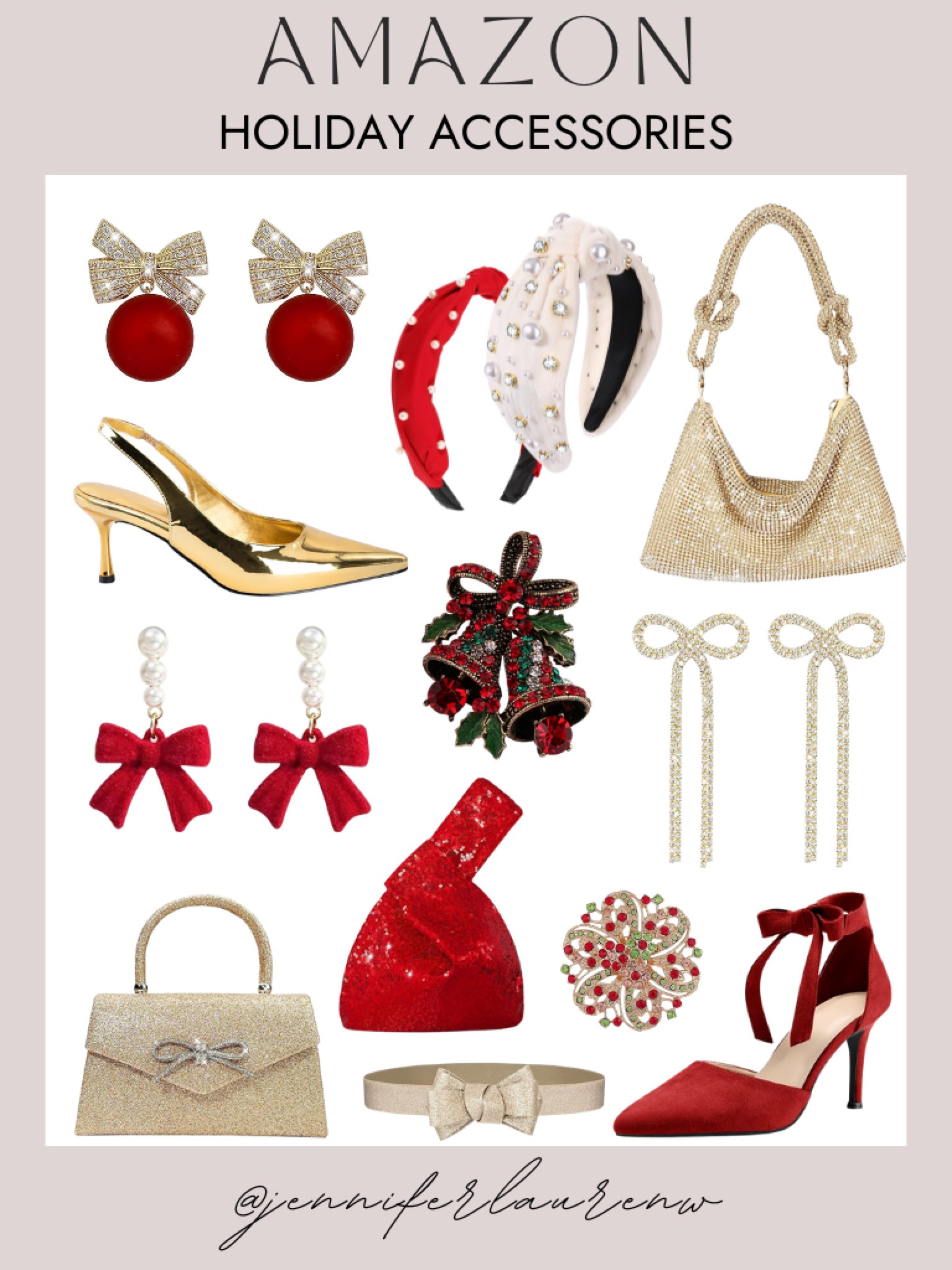 Add a little sparkle to your holiday look. These accessories from Amazon are the perfect finishing touch for any festive outfit. #HolidayStyle #FestiveAccessories #AmazonFinds #HolidayOutfitInspo #GlamVibes #SeasonalSparkle #ChicAndFestive #GiftGuide2024 #HolidayGlam #EffortlessStyle



#LTKHoliday #LTKItBag #LTKStyleTip