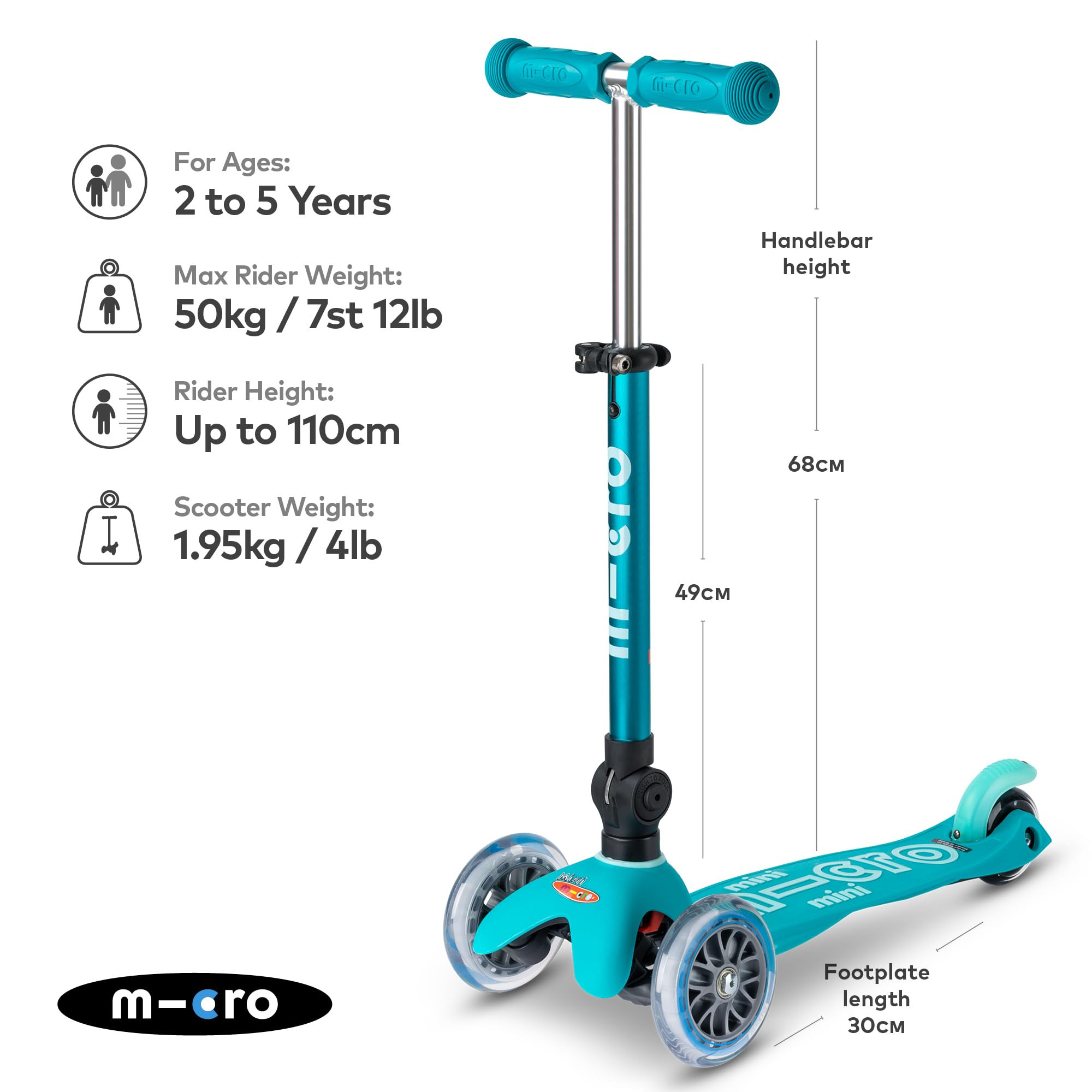 Micro Scooters | Mini Micro Deluxe Foldable Children's Scooter | Handlebar Adjustable & Foldable ... | Amazon (UK)