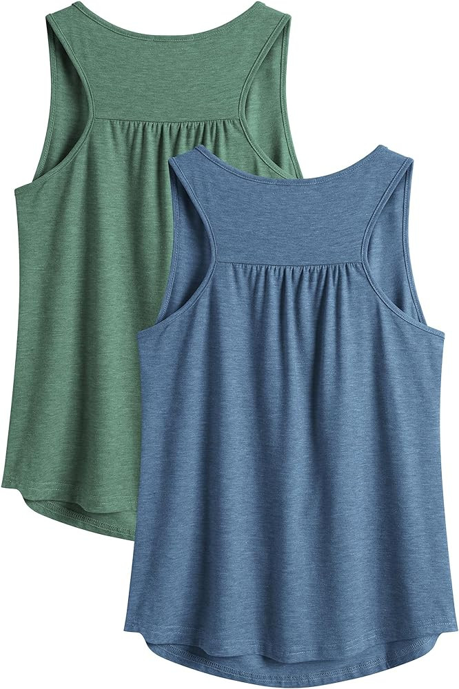 PINSPARK Workout Tank Tops for Women Racerback Loose Fit Yoga Top Sleeveless Gym Shirt Running At... | Amazon (US)