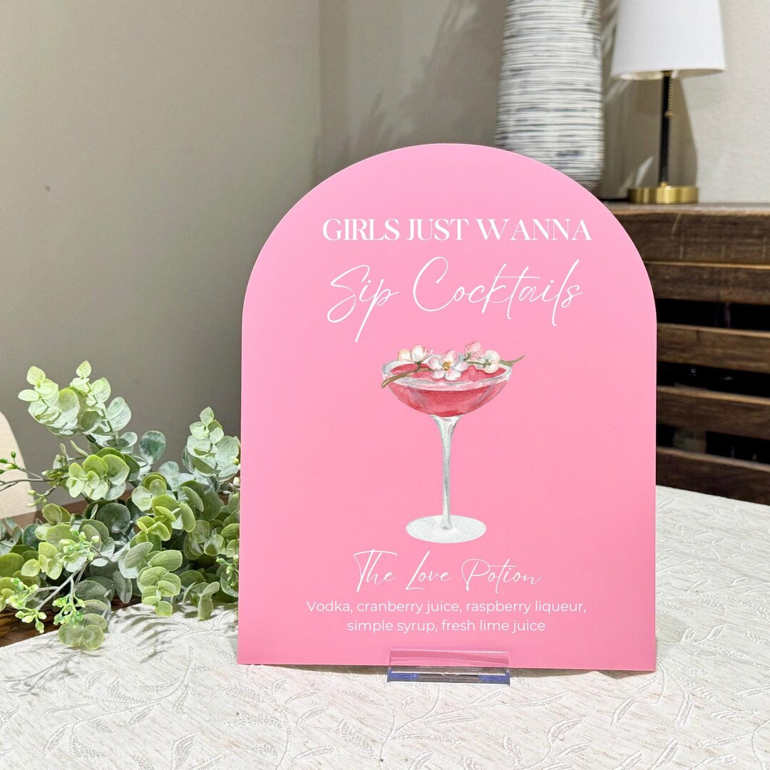 Custom Galentine's Day Cocktail Menu Sign Acrylic Bar Sign Valentine's Day Drink Menu Personalize... | Etsy (US)