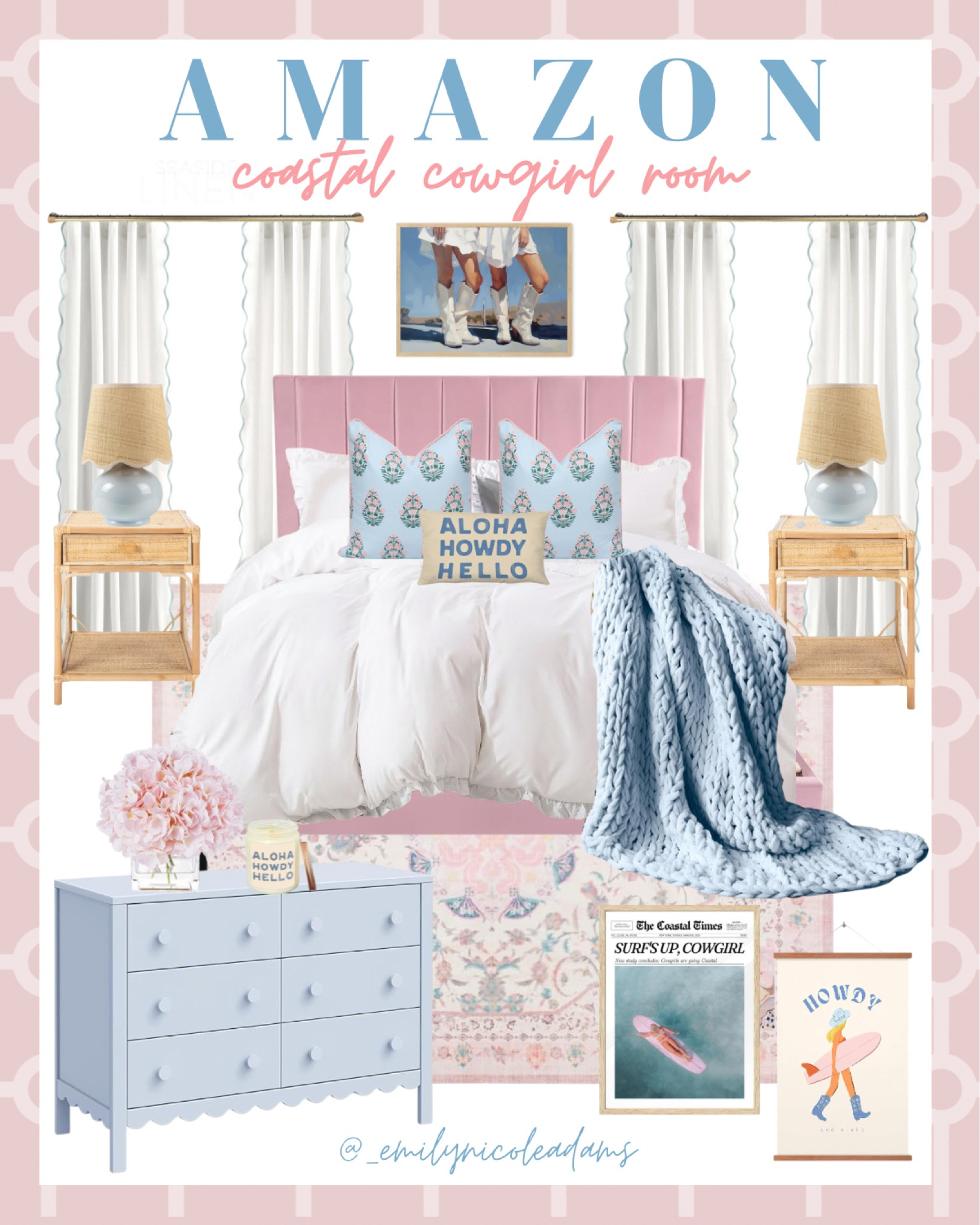 Amazon coastal cowgirl room, Amazon Girls Room, preppy girls, little girl bedrooms bedroom design, coastal grandmother favorites, coastal grandmother, coastal grandma, coastal decor, coastal design, coastal aesthetic, coastal home, coastal style, neutral style, preppy style, grand millennial, Amazon home finds, gold accents, affordable home trends  

#LTKFindsUnder50 #LTKHome #LTKSaleAlert