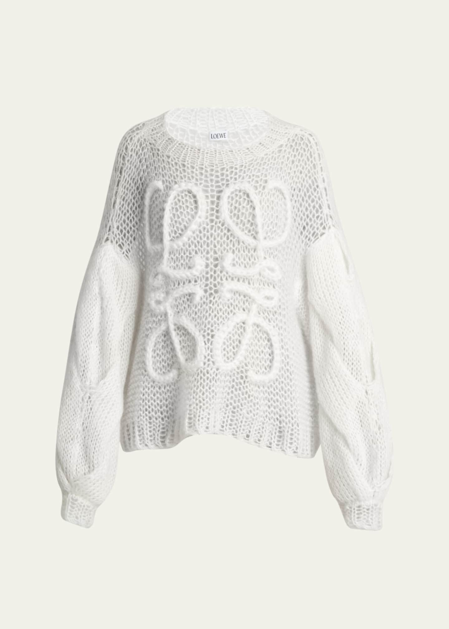 Loewe Anagram Cable-Knit Sleeve Sweater | Bergdorf Goodman