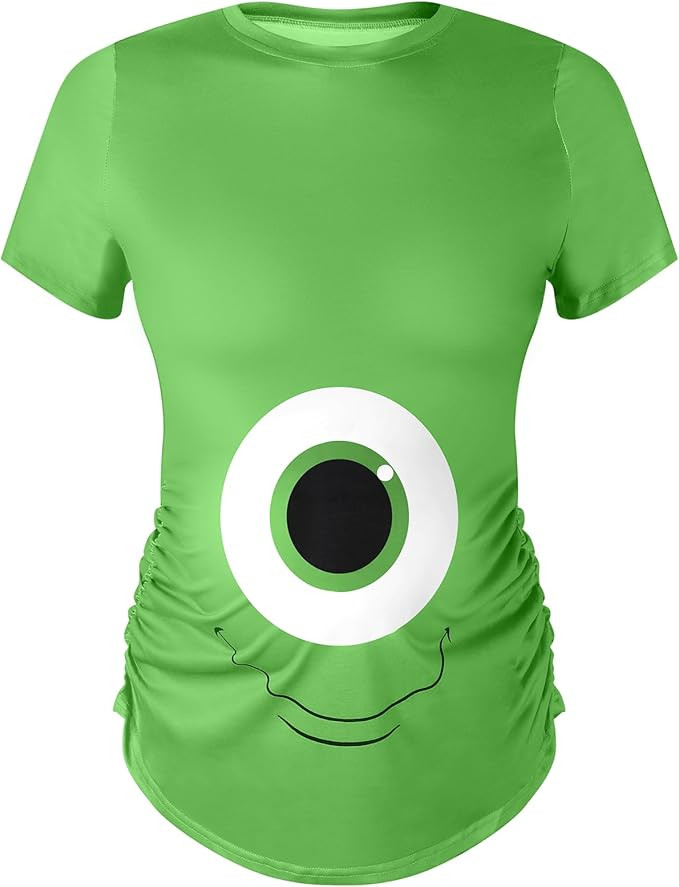 ramede Maternity Shirts for Women Funny Pregnant Tops Costume Eyeball Cute Tee Green Bump Shirts ... | Amazon (US)