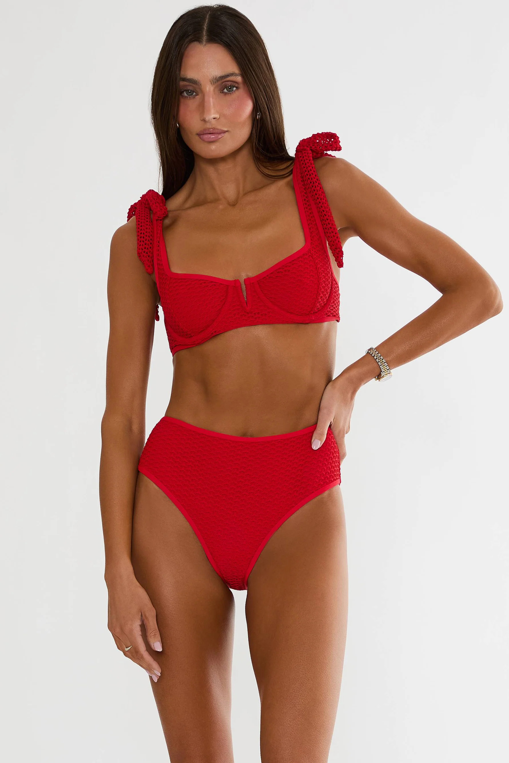 Rozli Bottom Red Crochet | Red Crochet Bikini Bottom | Beach Riot | Beach Riot