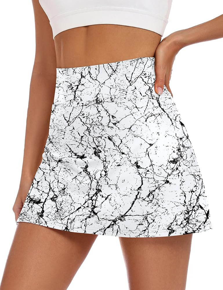 LOMON Womens Skort Mini Tennis Skirt with Pockets Shorts Golf Athletic Skirts High Waisted Stretc... | Amazon (US)