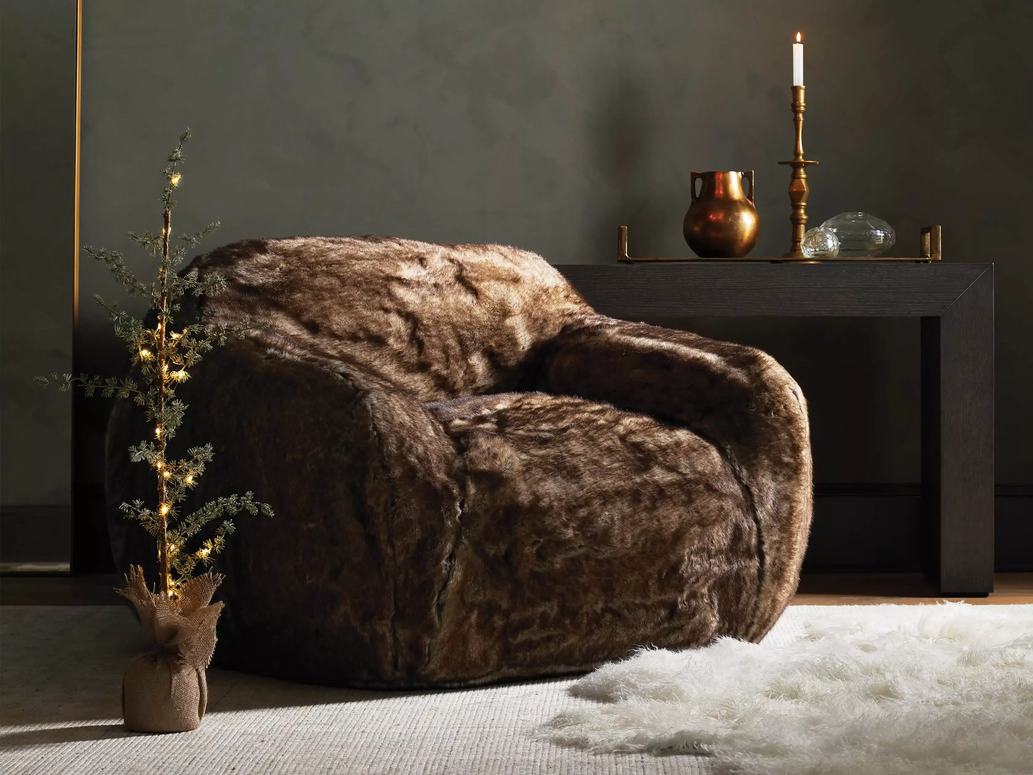 Arhaus fur chair new arrivals