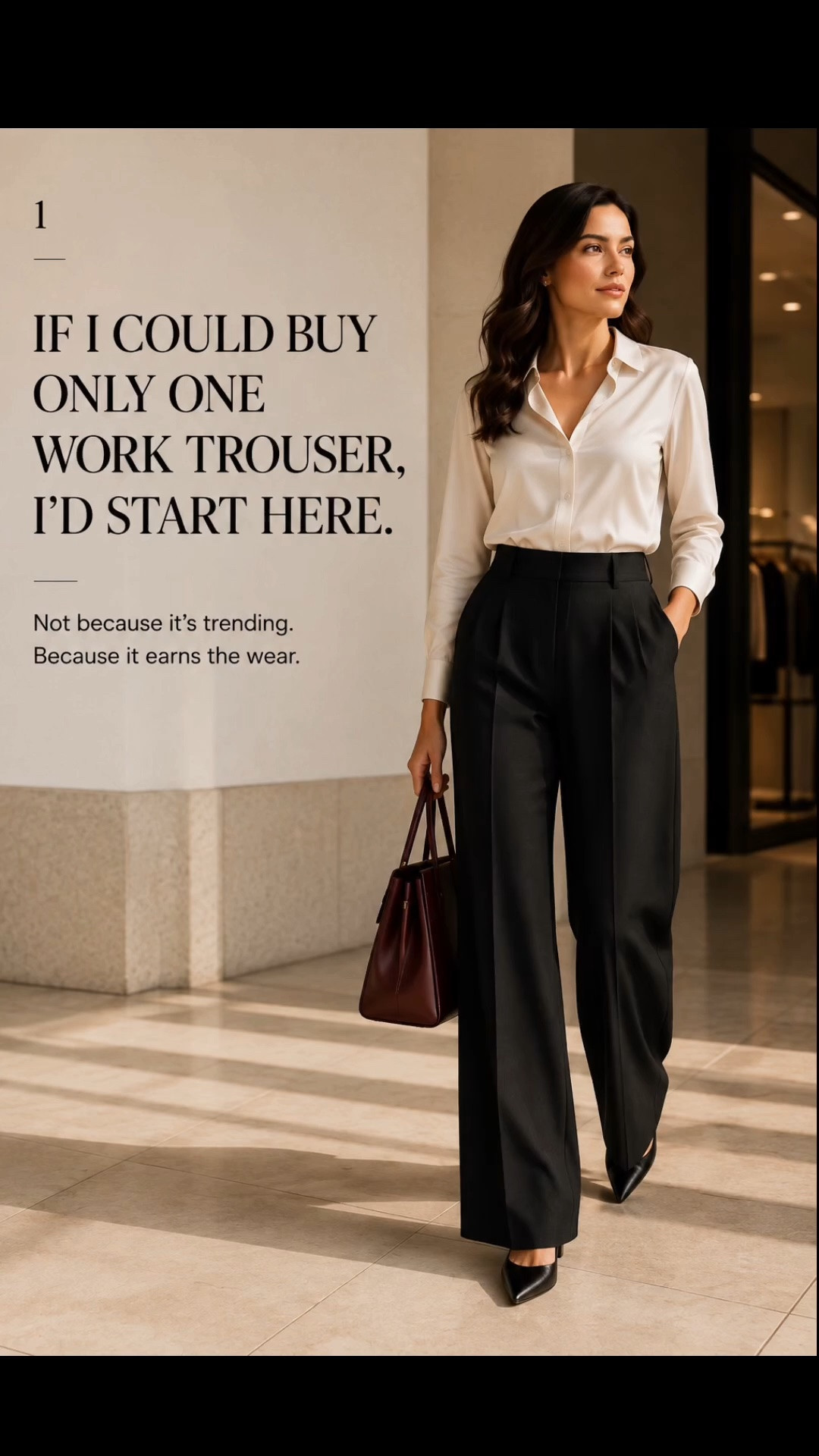 If I could buy only one work trouser, I’d start here.

Not because it’s the newest thing in my closet. Because it solves the most problems.

A strong work trouser should do more than look good on the product page. I’m looking at the rise, the way the fabric falls, the construction through the waist, and whether the length actually works with the shoes women wear to work.

Then comes the question that matters most:

How many times can I realistically wear it?

With a blazer on Monday.
A knit and loafers on Wednesday.
A blue shirt and slingbacks on Friday.

That’s when one purchase starts earning its place in a wardrobe.

This is the standard I use before I recommend something: good fit, strong versatility, and enough repeat wear to justify the buy.

Because I don’t want to help you buy more workwear.

I want to help you buy the right workwear.

I linked my exact trouser pick + the pieces I’d wear with it in my LTK storefront.

SHOP THE EDIT →
Save the checklist before your next trouser purchase.

#MacysStyle #Macys #WorkwearForWomen #WorkwearStyle #OfficeStyle #ExecutiveStyle #WorkwearWardrobe

#LTKWorkwear
