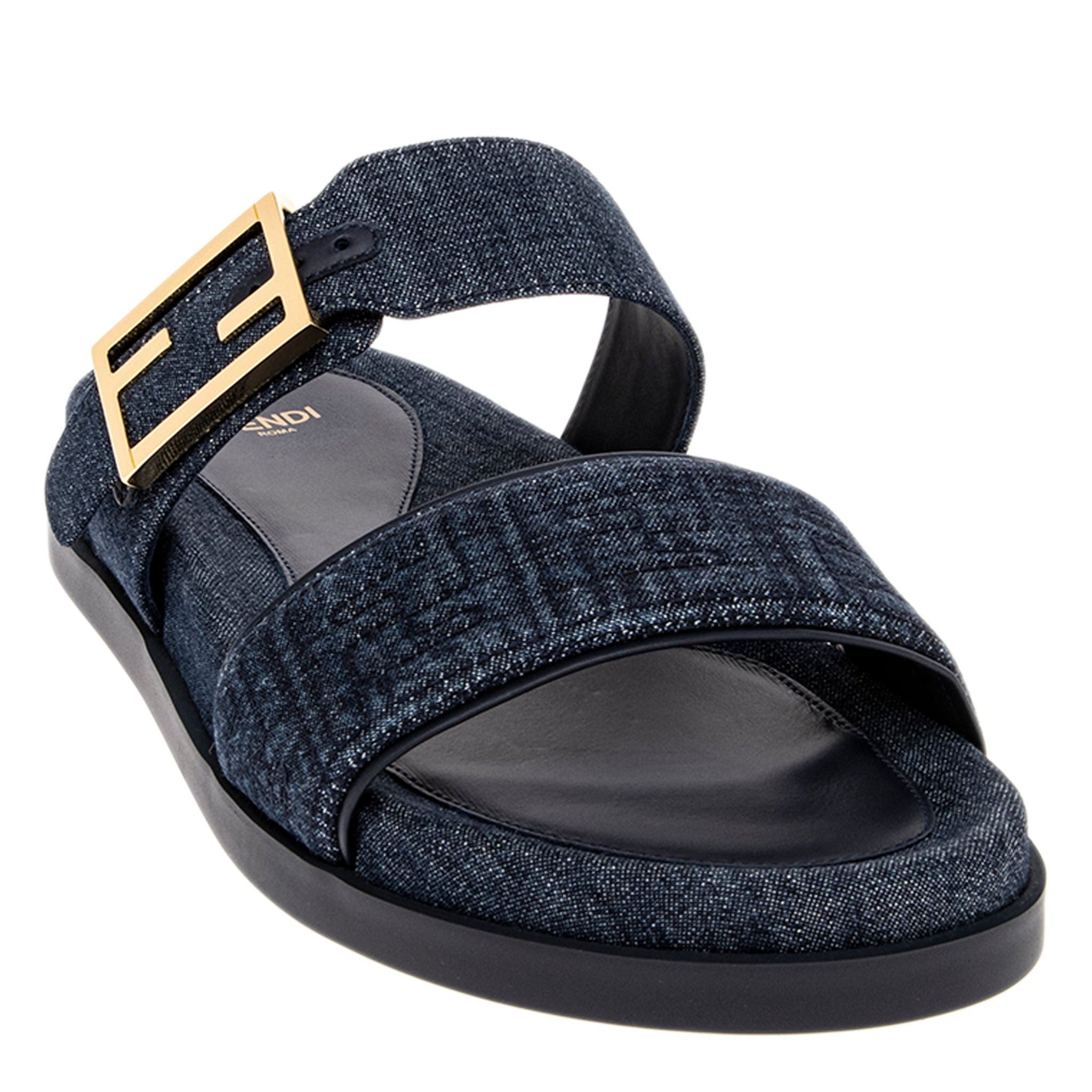 Fendi Feel Double-Band Slides | Overstock