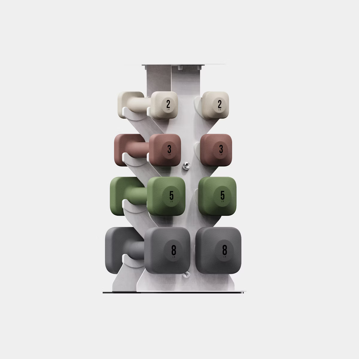 WeGym SafeGrip Dumbbells Lower Set with Light Rack - 2, 3, 5, 8lbs - Mix | Target