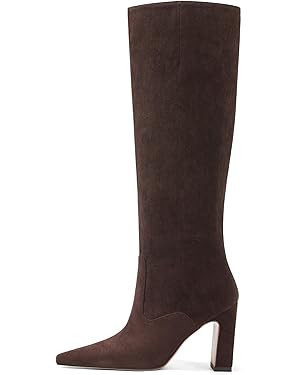 Lovee Cosee Women's Knee High Boots 2025 Chunky Block Heel Square Toe with Side Zipper Fall Winte... | Amazon (US)