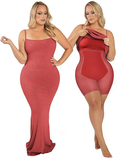 Popilush Shaper Dress Bodycon Maxi/Mini Built in Shapewear Bra 8 in 1 Women Lounge Long/Short Sli... | Amazon (US)
