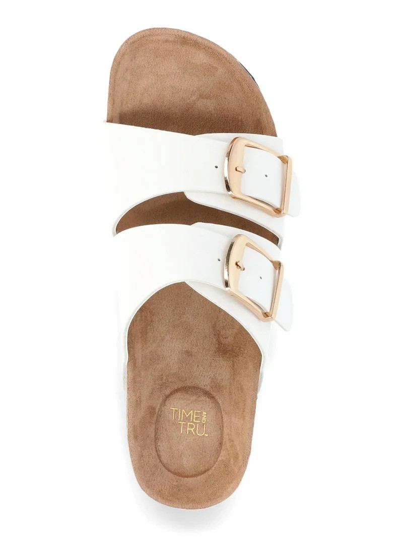 Time and Tru Women's Footbed Slide Sandals, Wide Width Available | Walmart (US)