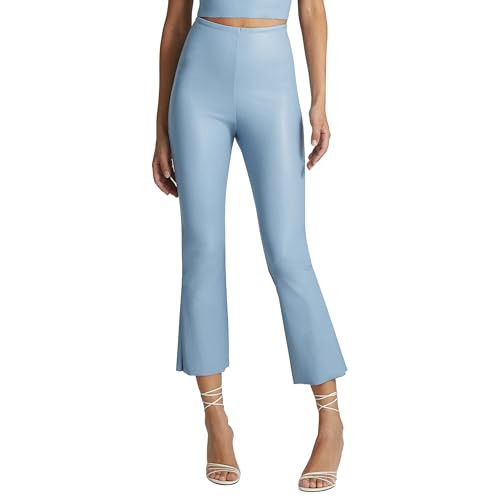 commando - Faux Leather Cropped Flare Leggings | High-Rise, Raw-Cut Hem | Sculpting Yet Flexible & Soft | Machine Washable Vintage Blue | Amazon (US)