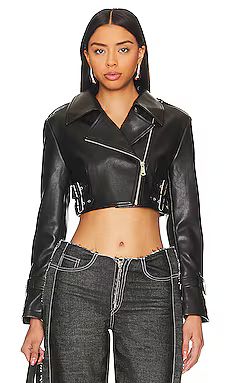 superdown Simone Faux Leather Jacket in Black from Revolve.com | Revolve Clothing (Global)