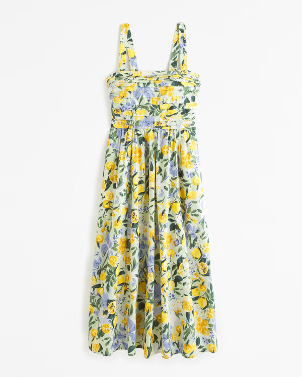 Women's The A&F Emerson Linen-Blend Wide Strap Midi Dress | Women's Dresses & Jumpsuits | Abercro... | Abercrombie & Fitch (US)