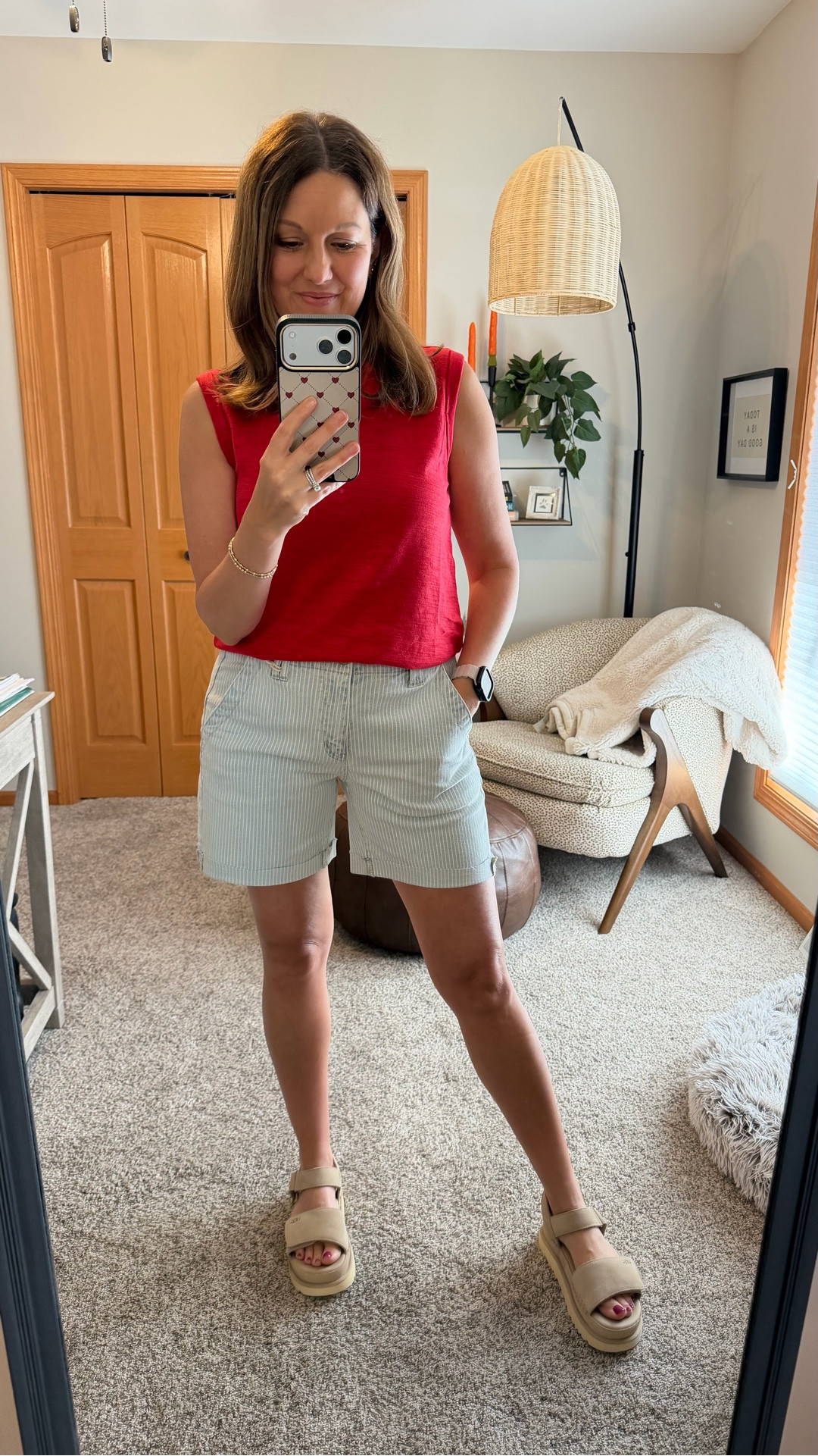Love a great tank that works with a regular bra and these pinstripe shorts by Kancan are a great longer length option! 

Fit Tips 
Tank (tts, in size S) 
Shorts (tts, in size 26) 
Sandals (tts) 

Maurices | Summer Outfit | Denim Shorts 

#LTKOver40 #LTKSaleAlert