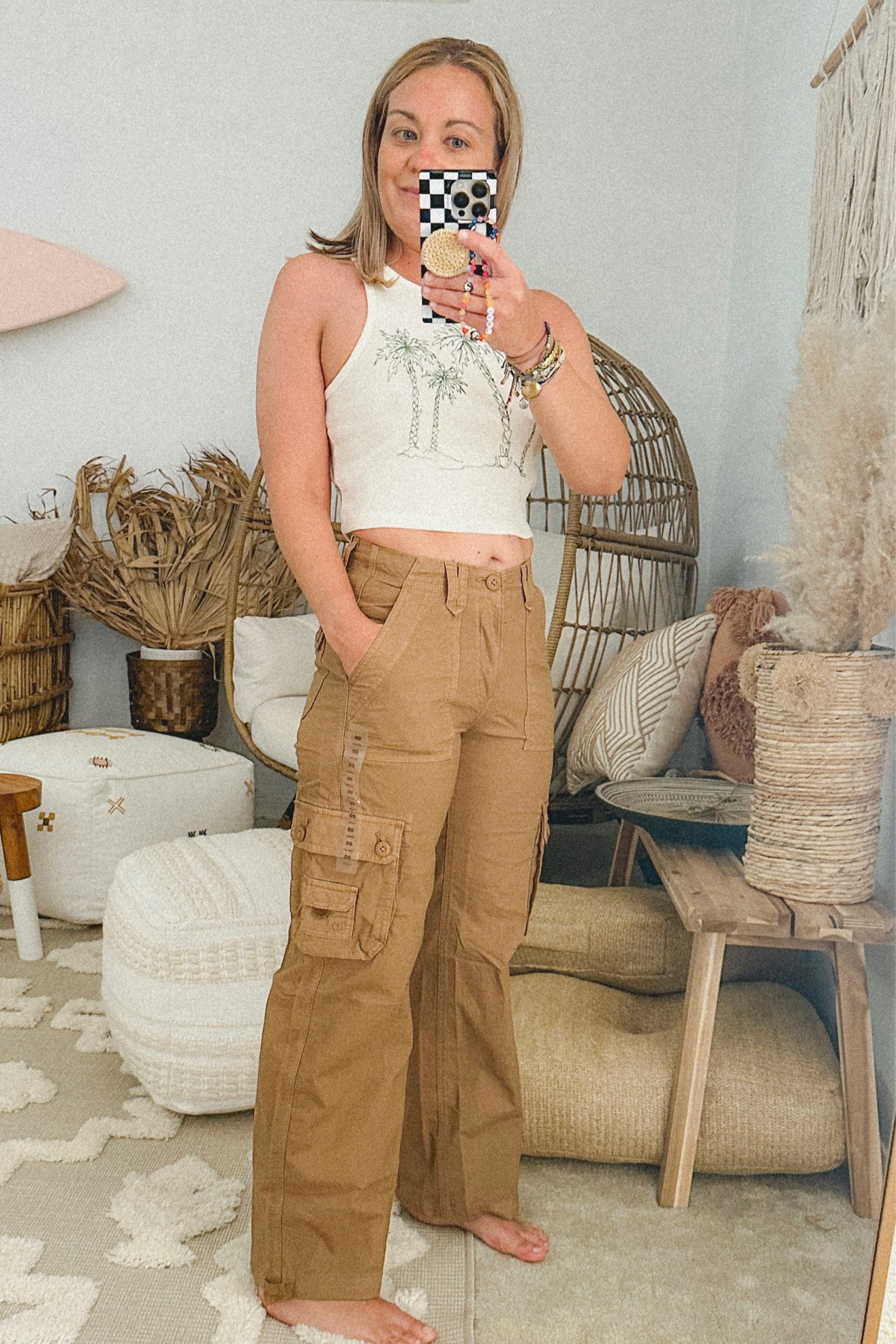 New and trending at Aerie 
Graphic tee- Medium
Cargo Pants- 00

#LTKunder50 #LTKstyletip #LTKsalealert