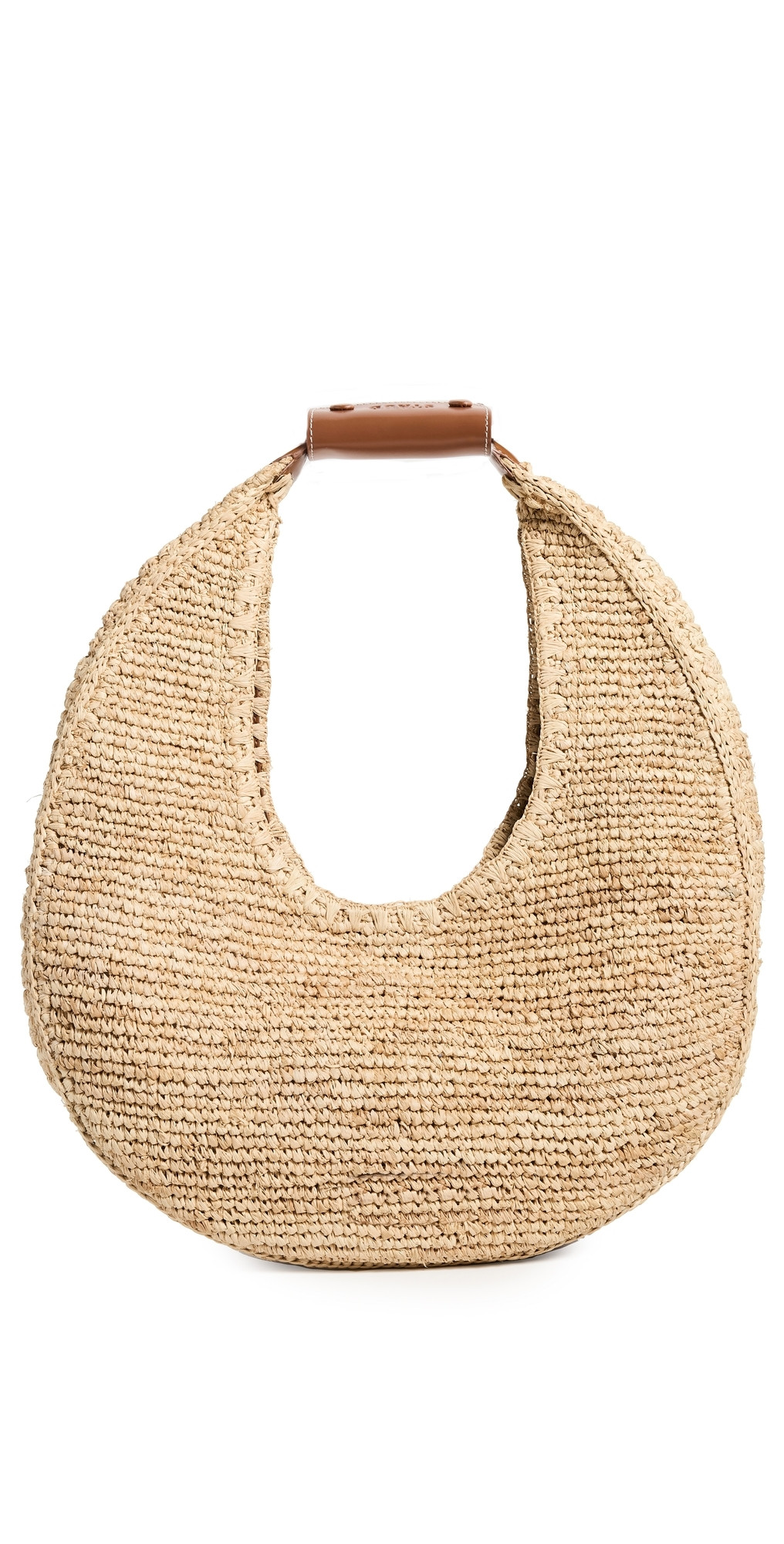 STAUD Large Raffia Moon Tote Bag Natural/Tan One Size | Shopbop