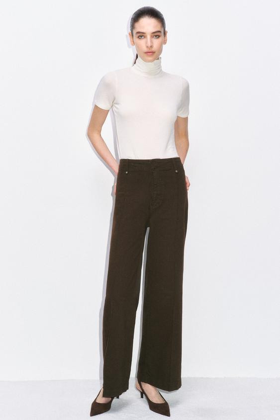 ZW COLLECTION HIGH WAIST WIDE LEG JEANS | Zara US