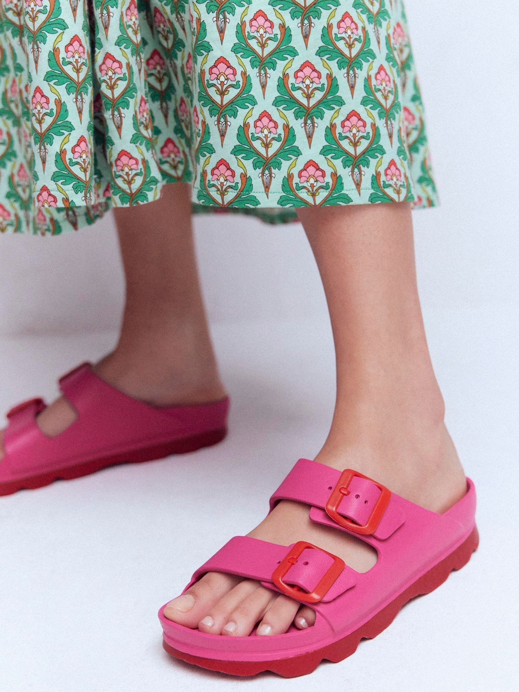 Boden Boden Pink Lyla Double Buckle Sliders | Next US