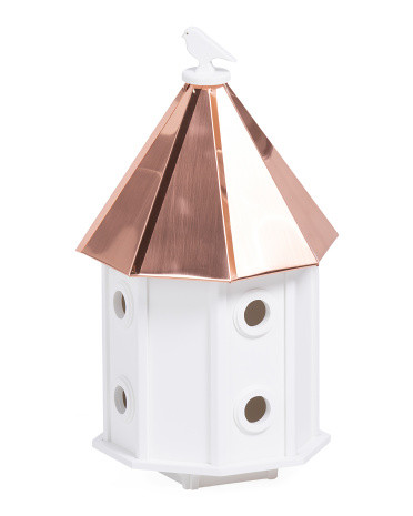 Made In The Usa  13x25 Copper And Wood Birdhouse | TJ Maxx
