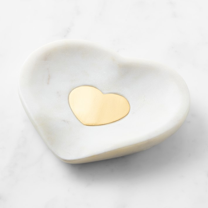 Heart Spoon Rest, Marble and Brass | Williams-Sonoma