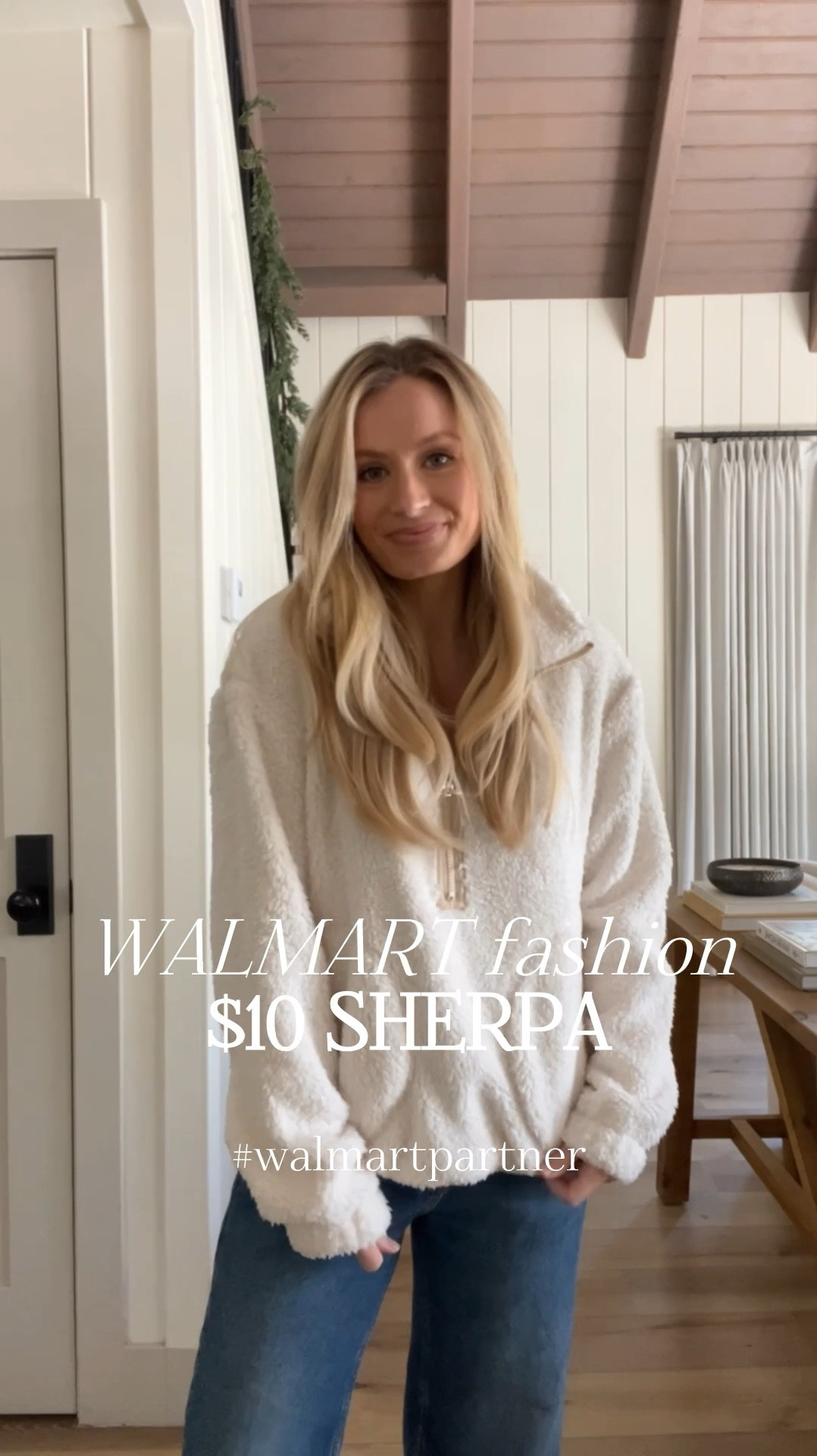 $10 @walmartfashion Sherpa pullover!!  #ad. Got the small but would size up to a medium or large next time for an oversized look!

If you’re for affordable fall and winter pullovers, I've rounded up a few from @walmartfashion that are budget-friendly and on-trend! Shop these must-have fall and winter wardrobe staples now! #walmartpartner #WalmartFashion 