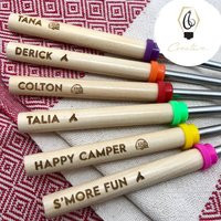 Personalized S'mores Sticks, Laser Engraved Marshmallow Roasting Sticks | Etsy (US)