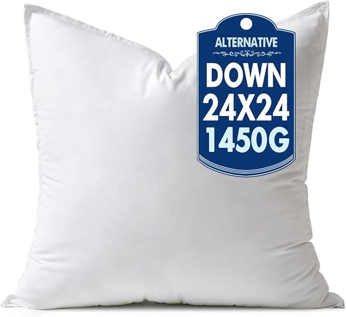 MIULEE 24x24 Synthetic Down Alternative Pillow Insert Euro Decorative Throw Pillow 24 x 24 Inch B... | Amazon (US)