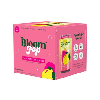 Bloom, Pop Raspberry Lemonade Prebiotic Soda, 4 ct, 12 oz | CVS Health