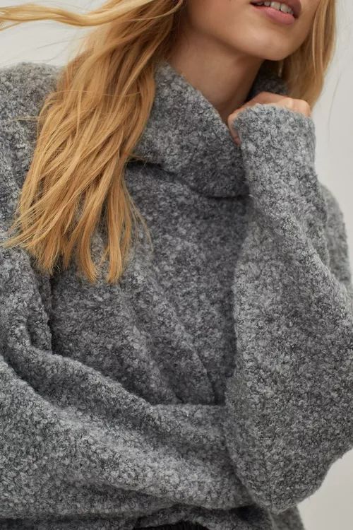 Oversized Fluffy Knit Turtleneck Sweater | Nasty Gal (US)