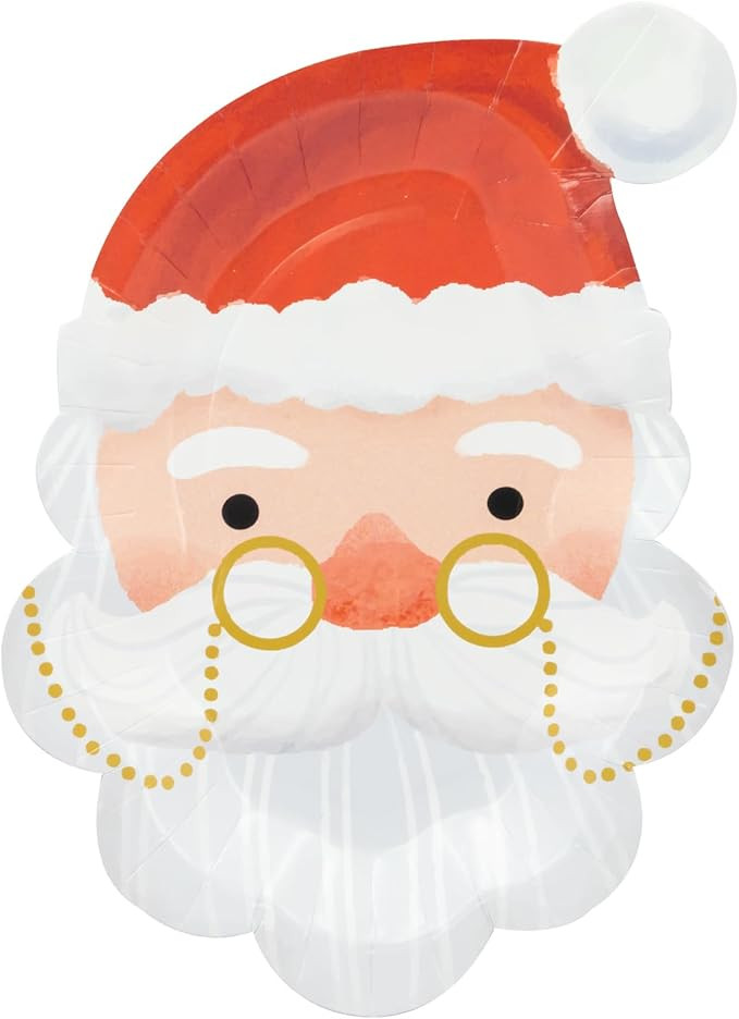 YY 60 Christmas Party Paper Plates Disposable Santa Claus Dinner Plates Set | Amazon (US)