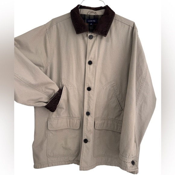 LAND’S END Vtg Men’s Coat Jacket Sz.Xtra Large (46-48) Courdory Collar and cuffs | Poshmark