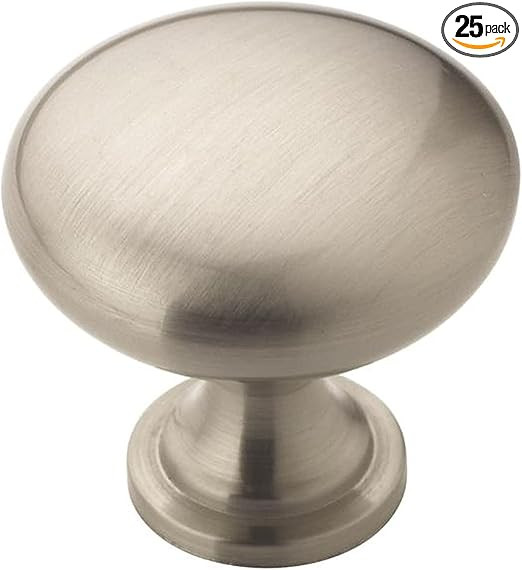 Amerock | Cabinet Knob | Satin Nickel | 1-1/4 inch (32 mm) Diameter | Edona | 25 Pack | Drawer Kn... | Amazon (US)