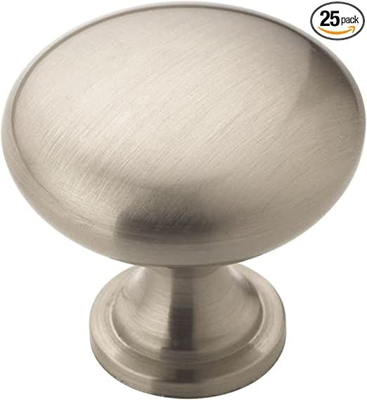 Amerock | Cabinet Knob | Satin Nickel | 1-1/4 inch (32 mm) Diameter | Edona | 25 Pack | Drawer Kn... | Amazon (US)