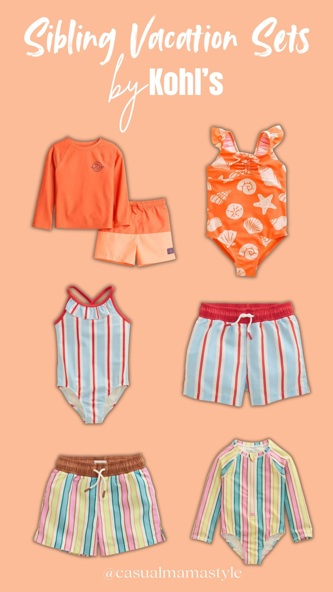 The sweetest sibling sets for summer vacation! I found these right @kohls. I'm totally obsesed with the fun designs this year! #kohls #kohlspartner 

These go from baby-toddler-little kid sizes. 

Grab them now for 20% off!

#LTKSwim #LTKTravel #LTKKids