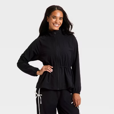 Women's Woven Peplum Jacket - All In Motion™ Black S | Target